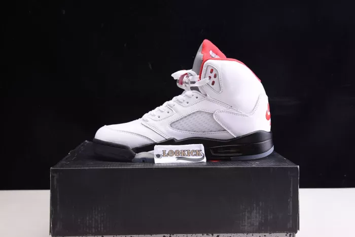 Affordable Air Jordan 5 Retro Fire Red Silver Tongue (2020) DA1911-102 0119