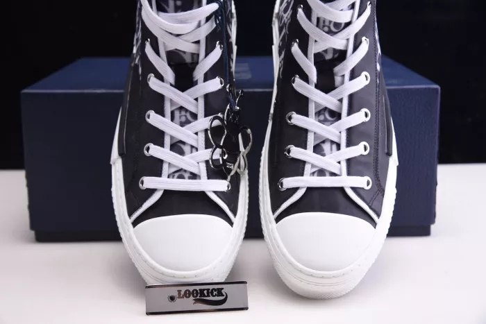 Affordable DR B23 High Top Oblique Sneaker Black & White 0112