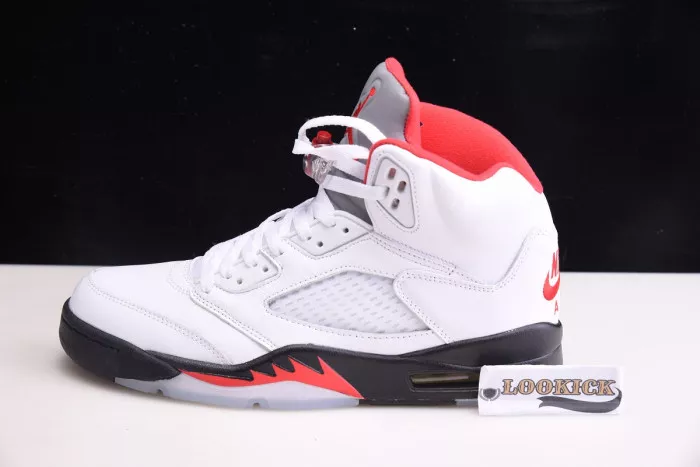 Affordable Air Jordan 5 Retro Fire Red Silver Tongue (2020) DA1911-102 0119