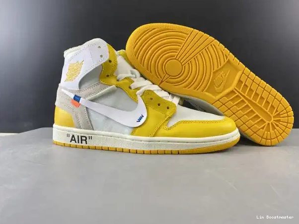 Cheap Air 1 NRG White Jordan Yellow-Cone Dark Powder x AQ0818-149 Off-White 0210