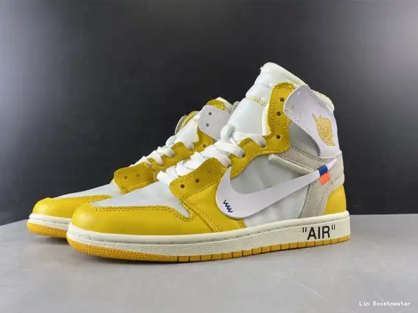 Cheap Air 1 NRG White Jordan Yellow-Cone Dark Powder x AQ0818-149 Off-White 0210