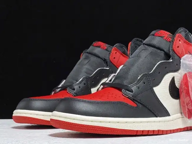 Affordable Retro 1 Bred 555088-610 OG Air High Jordan Toe 0219