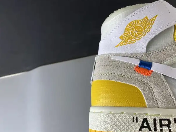 Cheap Air 1 NRG White Jordan Yellow-Cone Dark Powder x AQ0818-149 Off-White 0210