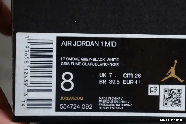 Cheap 1 Grey Jordan AIR Light Smoke Mid 554724-092 0210