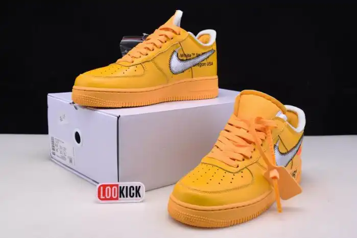 Cheap Nike Air Force 1 Low OFF-WHITE University Gold Metallic Silver DD1876-700 0203