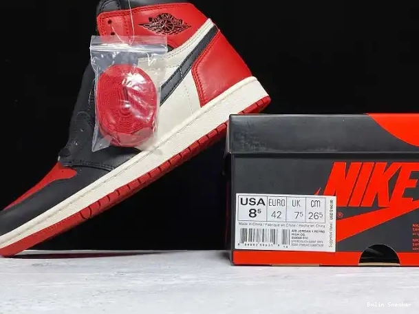 Affordable Retro 1 Bred 555088-610 OG Air High Jordan Toe 0219