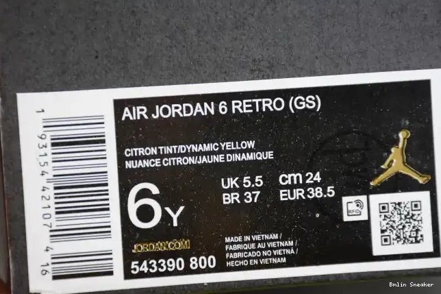 Affordable Air Jordan Dynamic Yellow 6 Retro Floral 543390-800 (GS) 0218