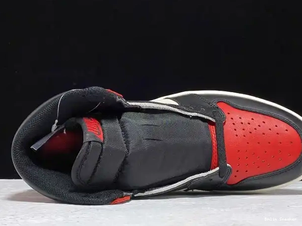 Affordable Retro 1 Bred 555088-610 OG Air High Jordan Toe 0219