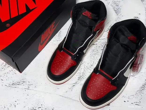 Affordable Retro 1 Bred 555088-610 OG Air High Jordan Toe 0219