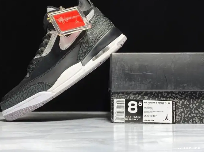 Affordable Grey Black Tinker Jordan Cement 3 Air CK4348-007 0207