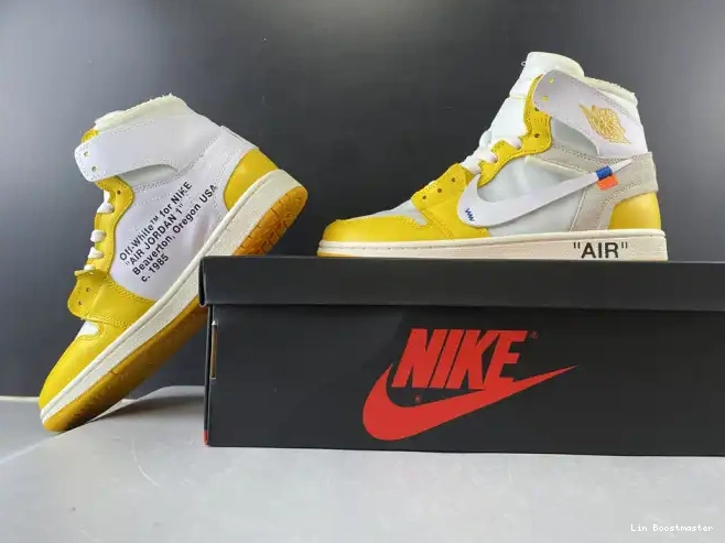 Cheap Air 1 NRG White Jordan Yellow-Cone Dark Powder x AQ0818-149 Off-White 0210